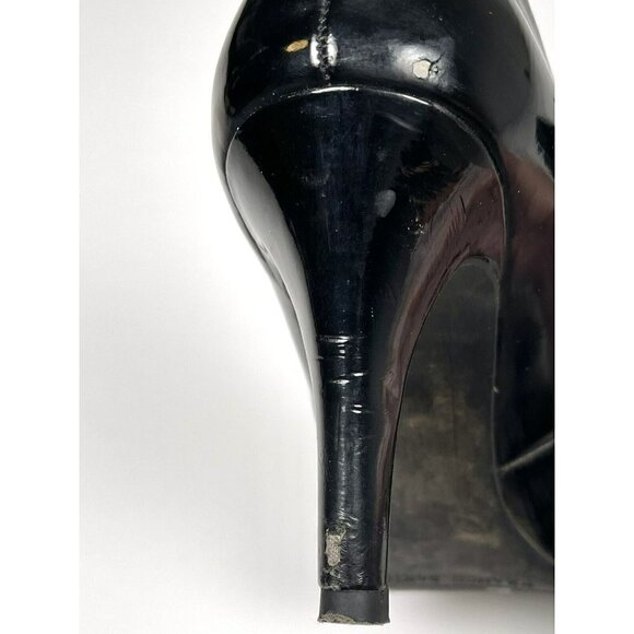 FRANCO SARTO Womens US 6M Millie Black Patent Almond Toe 3" PUMPS Heels *Flaw* - Picture 5 of 8
